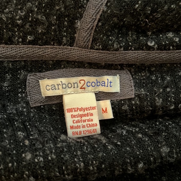 Carbon2Cobalt women’s hooded zip up sweater fuzzy Boucle brown - Picture 5 of 7